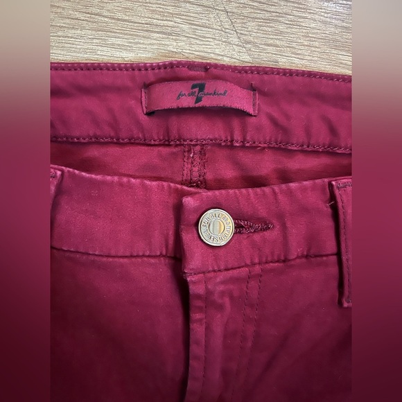 7 For All Mankind® Ankle Extreme Grind Hem‎ Pants, Ruby, SIZE 31 - Picture 3 of 9